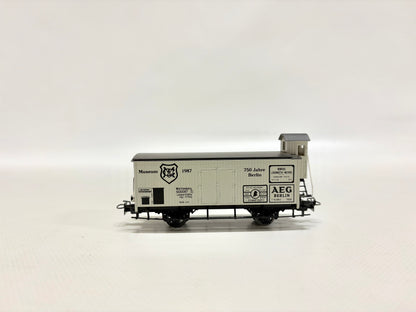 Märklin Museumswagen 1987 FEHLDRUCK Gedeckter Güterwagen mit Bremserhaus K.W.St.E. H0