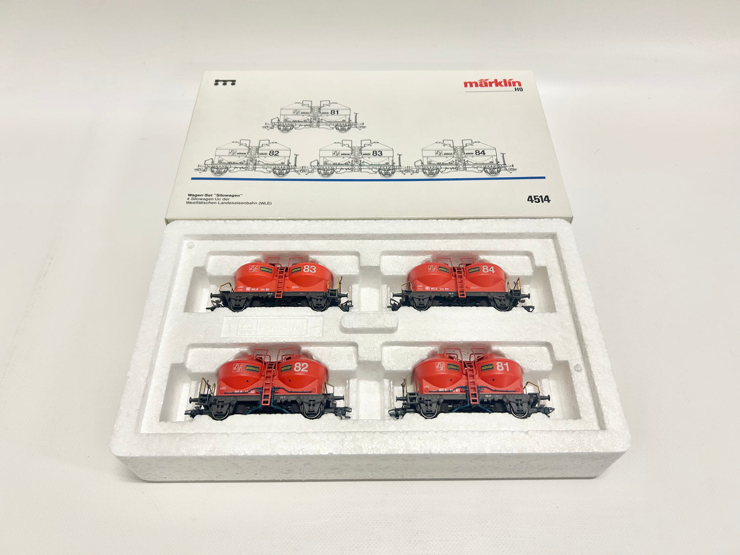 Märklin 4514 Wagen-Set Silowagen WLE Güterwagen H0