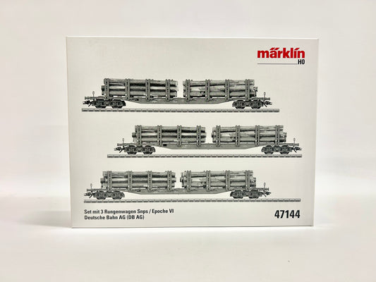 Märklin 47144 Wagen-Set Rungenwagen Snps mit Holzladung Güterwagen DB AG AC H0