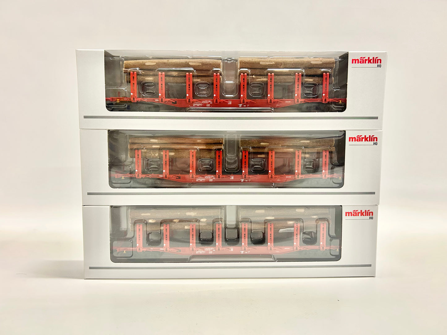 Märklin 47144 Wagen-Set Rungenwagen Snps mit Holzladung Güterwagen DB AG AC H0