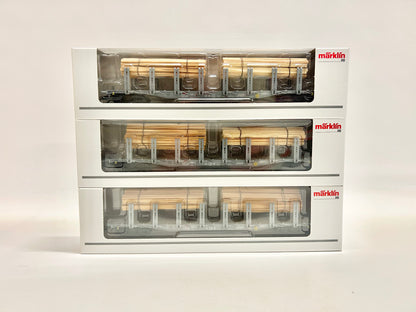 Märklin 47148 Wagen-Set Rungenwagen Snps mit Holzladung Güterwagen SBB AC H0