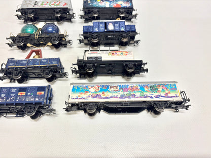 Märklin 8x Weihnachtswagen Güterwagen DB AC H0