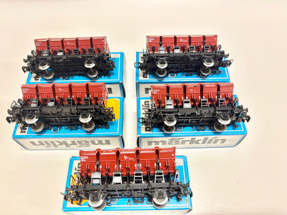 Märklin 4635 5x Muldenkippwagen Güterwagen DB AC H0