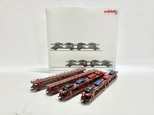 Märklin 47125 + 2 zusätzliche Wagen, Wagen-Set Porsche Autotransportwagen BASTLER DB AC H0