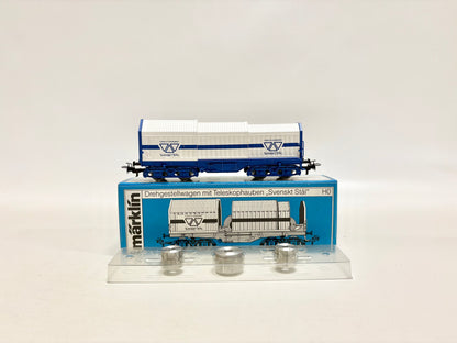 Märklin 4688 Güterwagen Teleskophaubenwagen "Svenskt Stal" SJ AC H0
