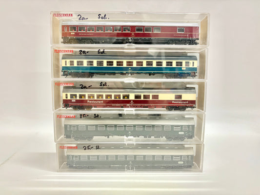 Fleischmann 5192K 5105K 5104K 5x Personenwagen Reisezugwagen DB H0