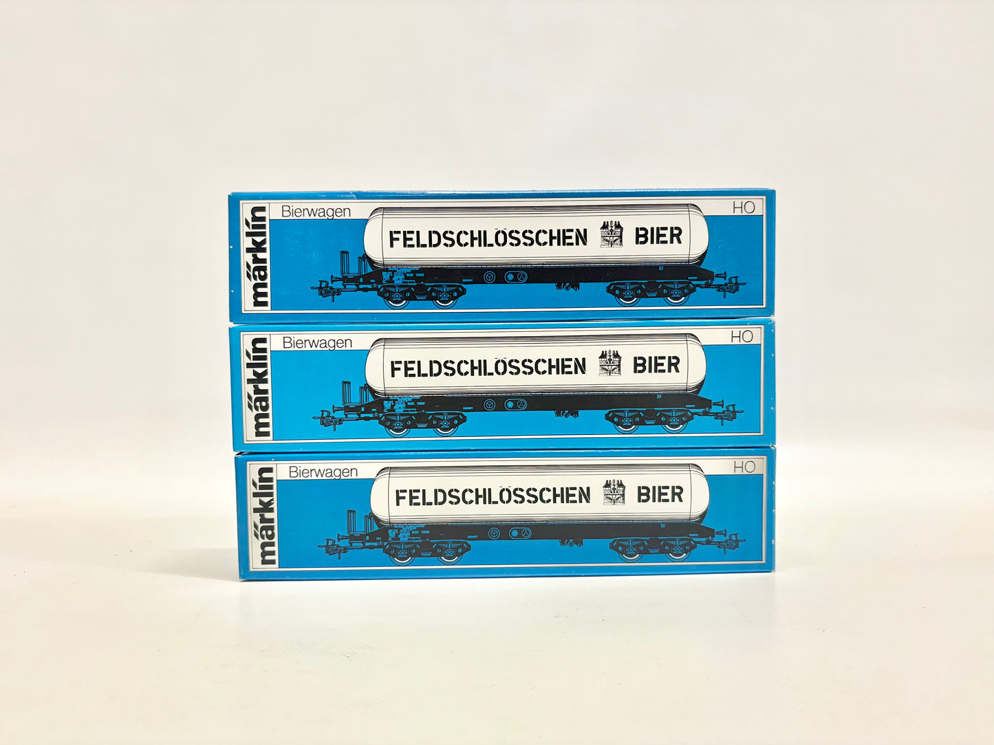 Märklin 3x 4632 Wagen-Set Kesselwagen "Feldschlösschen Bier" SBB AC H0