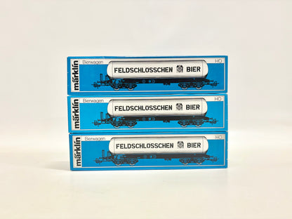 Märklin 3x 4632 Wagen-Set Kesselwagen "Feldschlösschen Bier" SBB AC H0
