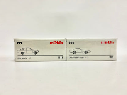 Märklin 1818 Auto Guss-Modelle Opel Manta & Chevrolet Corvette M 1:43