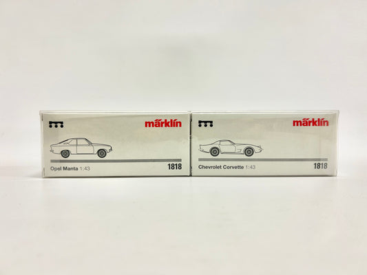 Märklin 1818 Auto Guss-Modelle Opel Manta & Chevrolet Corvette M 1:43
