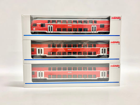 Märklin 43584 43586 43585 3x Doppelstockwagen inkl. Steuerwagen DB AC H0