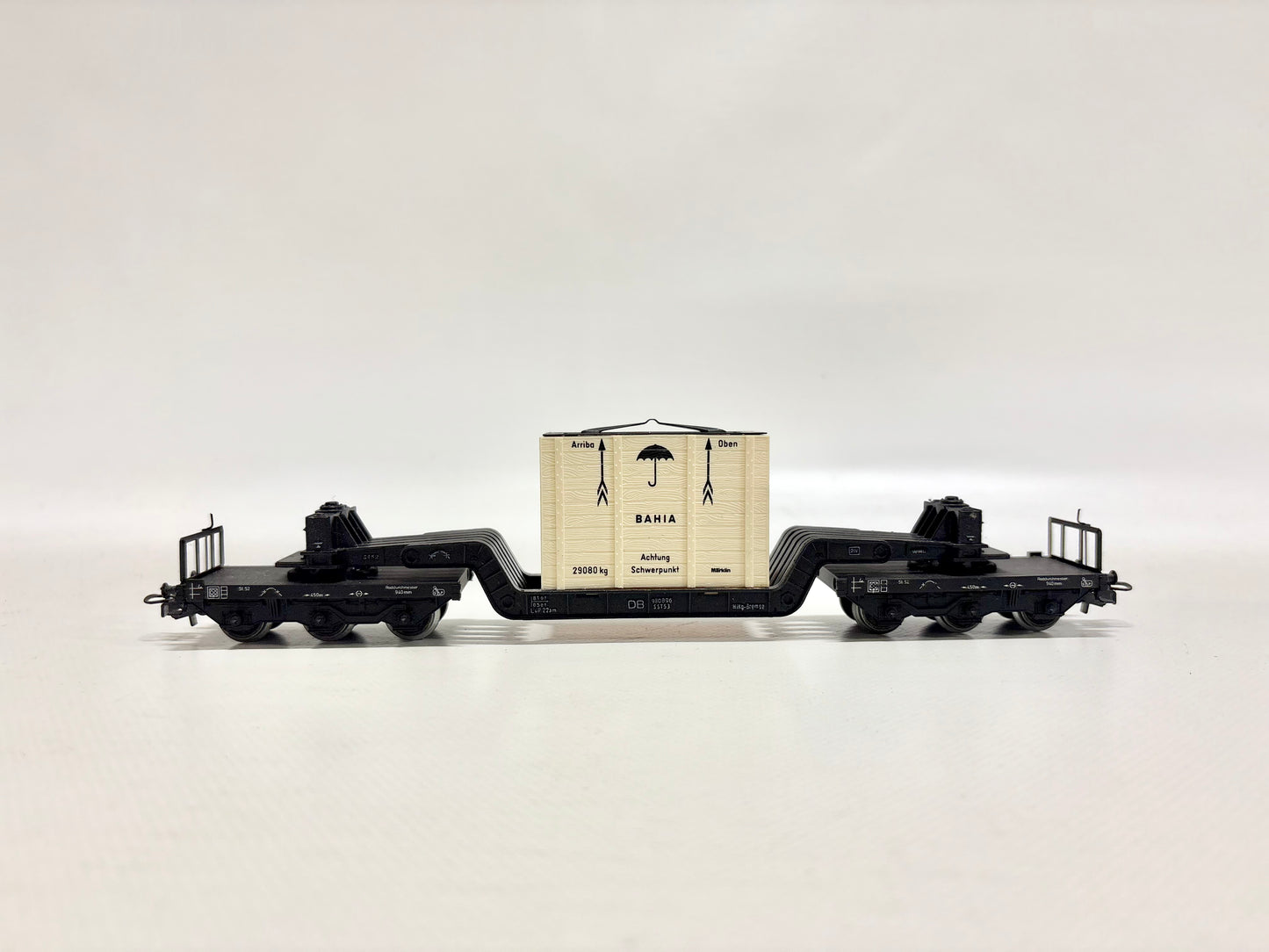 Märklin 4618 Güterwagen Schwerlastwagen mit Transportkiste DB AC H0