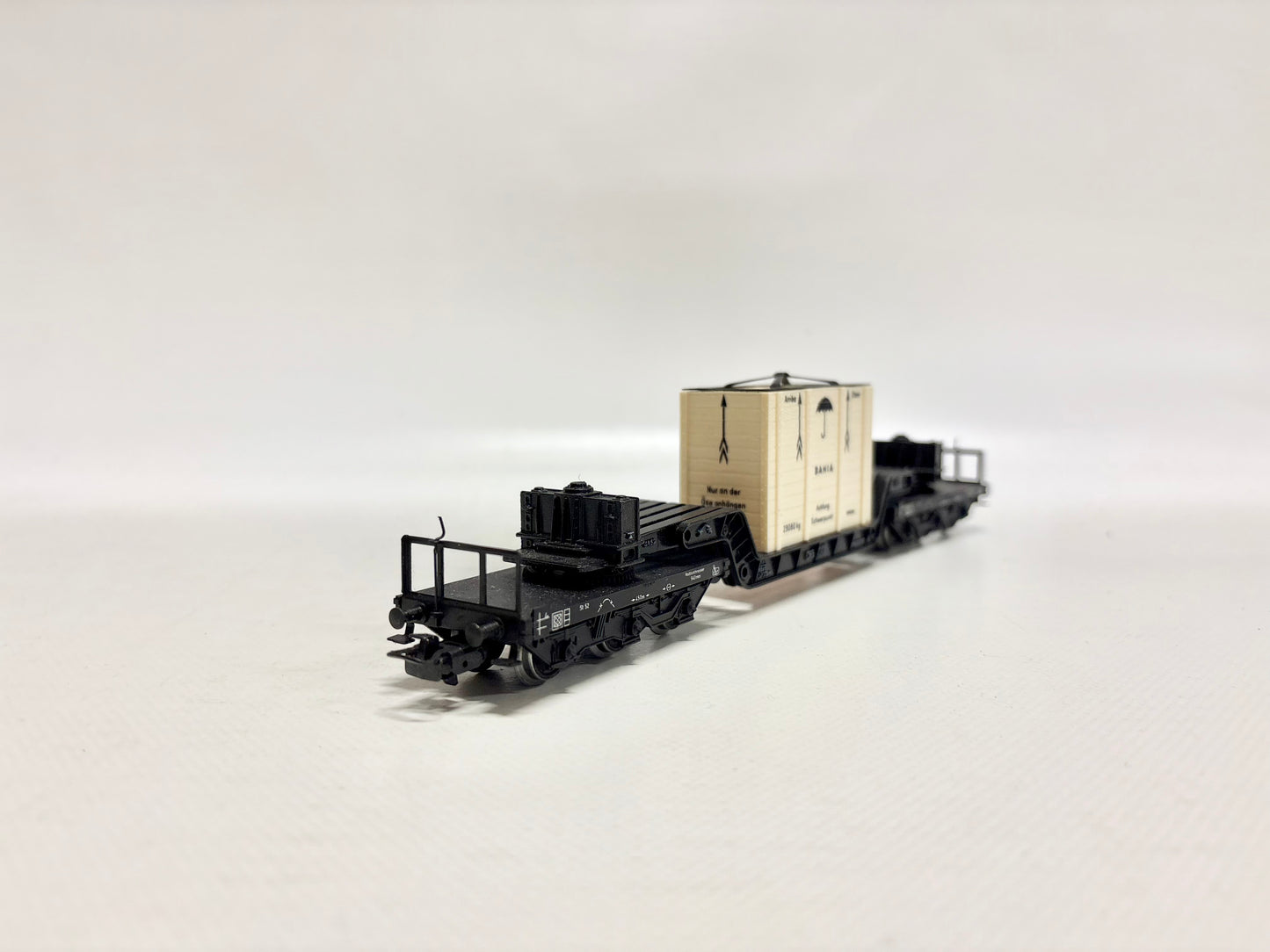 Märklin 4618 Güterwagen Schwerlastwagen mit Transportkiste DB AC H0