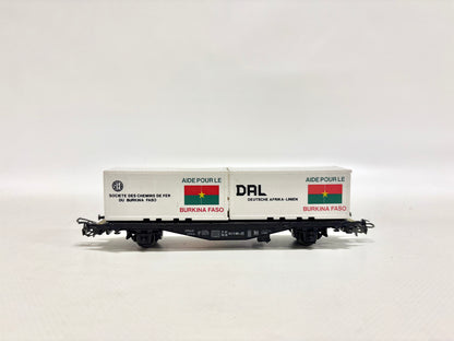 Märklin Güterwagen Containerwagen "Hilfe für Burkina Faso" DB AC H0
