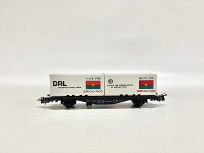 Märklin Güterwagen Containerwagen "Hilfe für Burkina Faso" DB AC H0