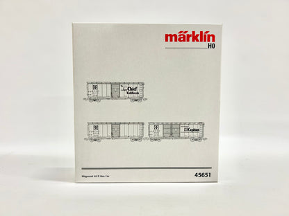 Märklin 45651 Wagen-Set 40ft Box Cars USA Güterwagen H0 BASTLER