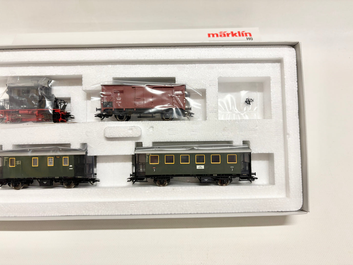 Märklin 26559 Mfx-Digital Nebenbahn Personenzug mit Dampflok Br 98 318 "Glaskasten" DB AC H0