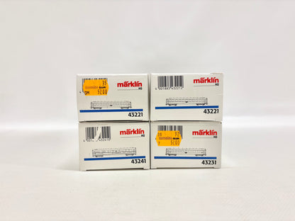 Märklin 43221 43241 43231 Schürzenwagen Personenwagen DR AC H0