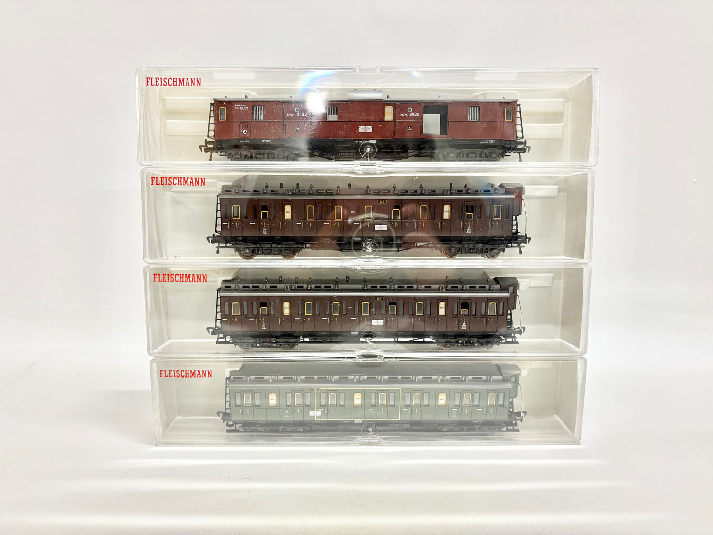 Fleischmann 5800 5801 5802 4x Personenwagen Abeitlwagen K.P.E.V. H0