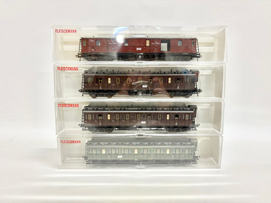 Fleischmann 5800 5801 5802 4x Personenwagen Abeitlwagen K.P.E.V. H0
