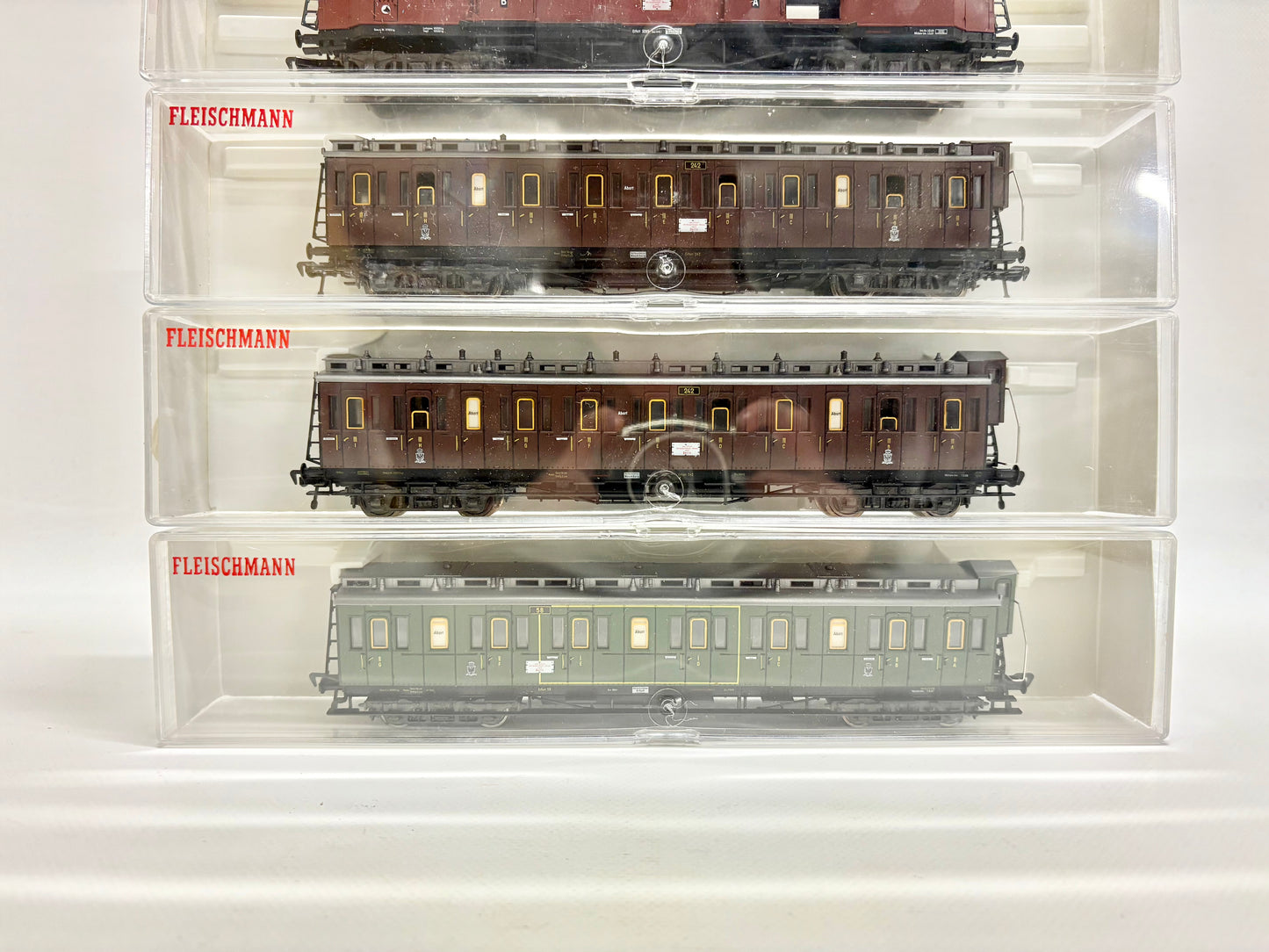 Fleischmann 5800 5801 5802 4x Personenwagen Abeitlwagen K.P.E.V. H0