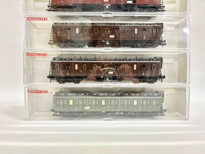 Fleischmann 5800 5801 5802 4x Personenwagen Abeitlwagen K.P.E.V. H0