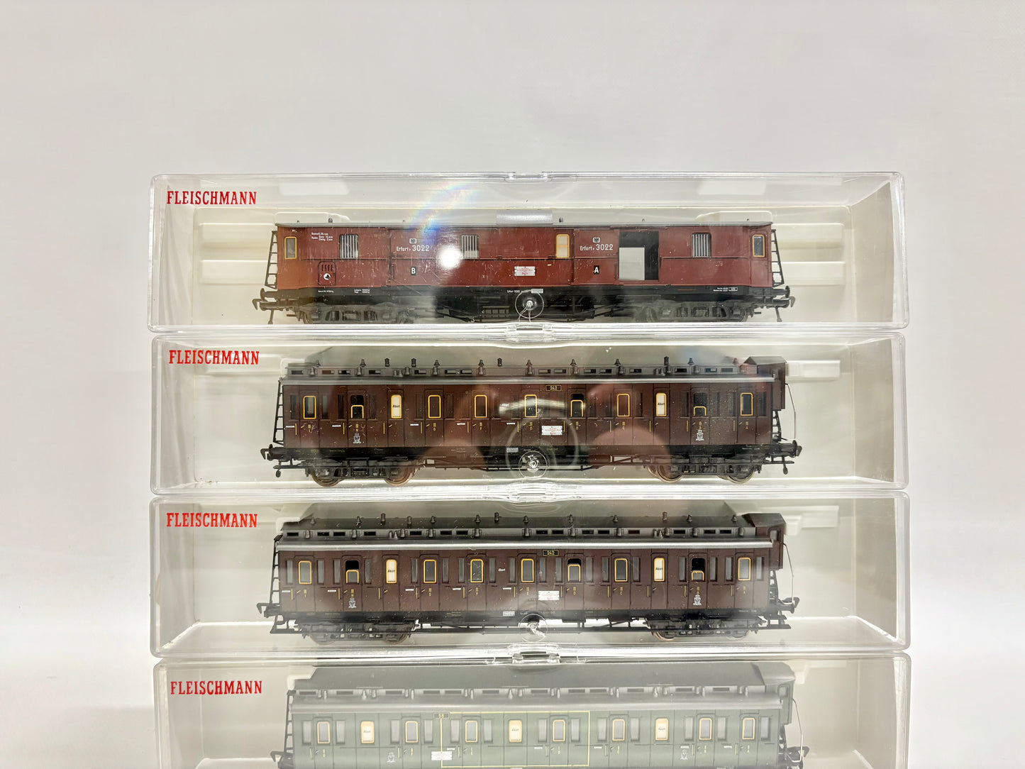 Fleischmann 5800 5801 5802 4x Personenwagen Abeitlwagen K.P.E.V. H0