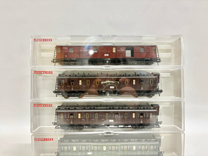 Fleischmann 5800 5801 5802 4x Personenwagen Abeitlwagen K.P.E.V. H0