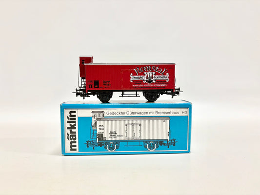 Märklin 4680 SoMo Güterwagen mit Bremserhaus "Remstalquelle" DR AC H0