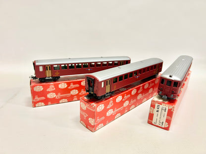HAG Nr. 402 403 475 Personenwagen Martigny-Orsieres-Bahn MO H0