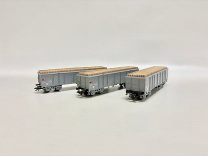 Märklin 3x Offener Güterwagen mit Holzladung vierachsig SBB AC H0