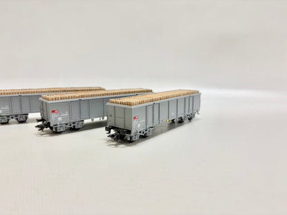 Märklin 3x Offener Güterwagen mit Holzladung vierachsig SBB AC H0