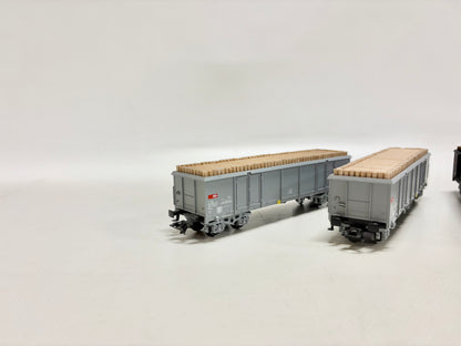 Märklin 3x Offener Güterwagen mit Holzladung vierachsig SBB AC H0
