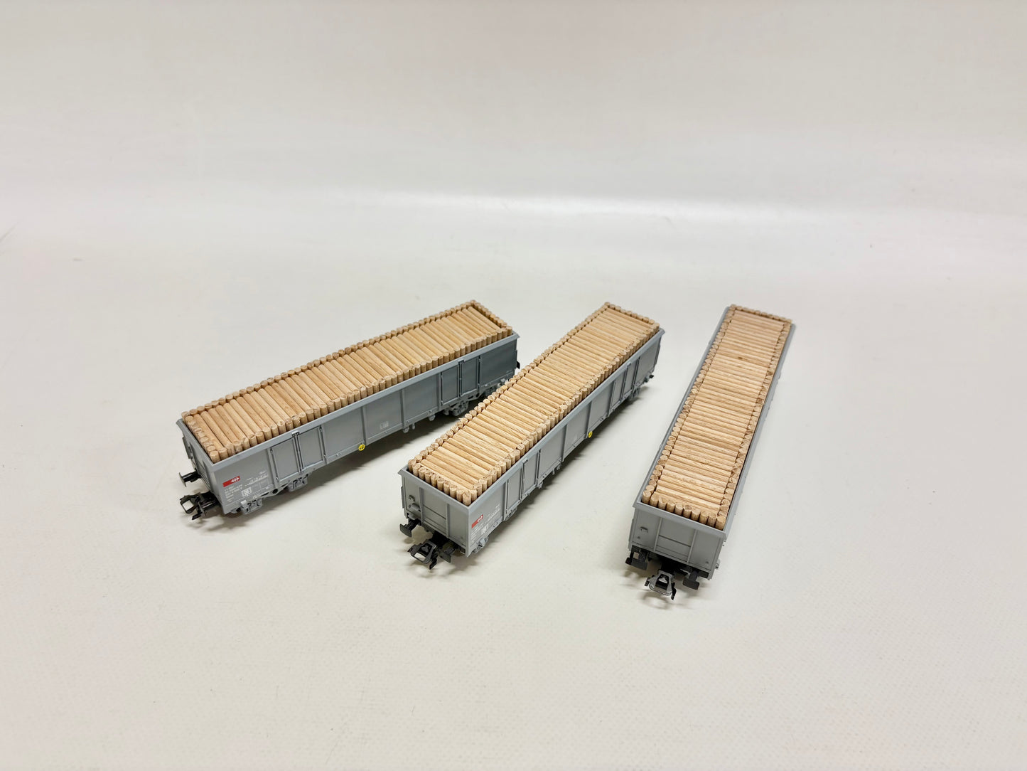 Märklin 3x Offener Güterwagen mit Holzladung vierachsig SBB AC H0