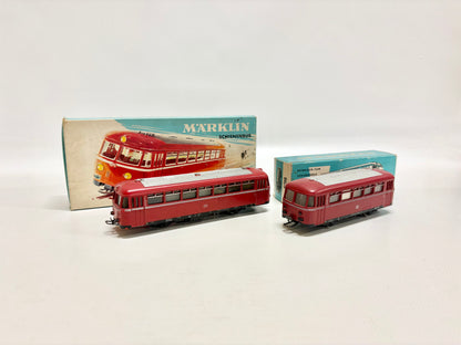 Märklin 3016 + 4018 Dieseltriebwagen Schienenbus + Beiwagen DB AC H0