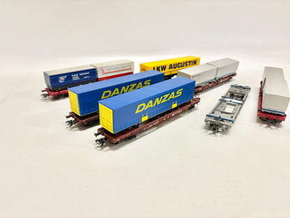Roco Container-/ Lkw-Taschentragwagen Güterwagen DB ÖBB SBB AC H0