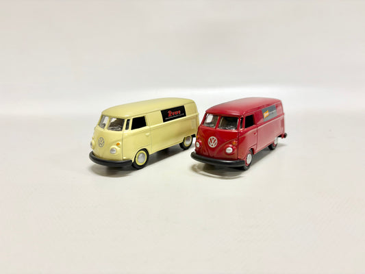 2x Modellauto VW T1 Werbefahrzeuge "Rewe"