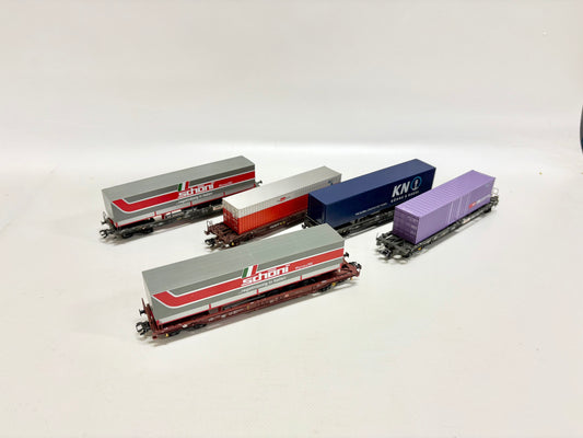 Märklin 5x Taschentragwagen/Containertragwagen Güterwagen DB SBB AC H0
