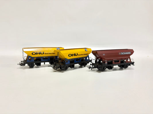 Märklin 4631 SoMo OHU Sand Kies Edelsplitt + Scharrer Sonderwagen Schotterwagen DB AC H0
