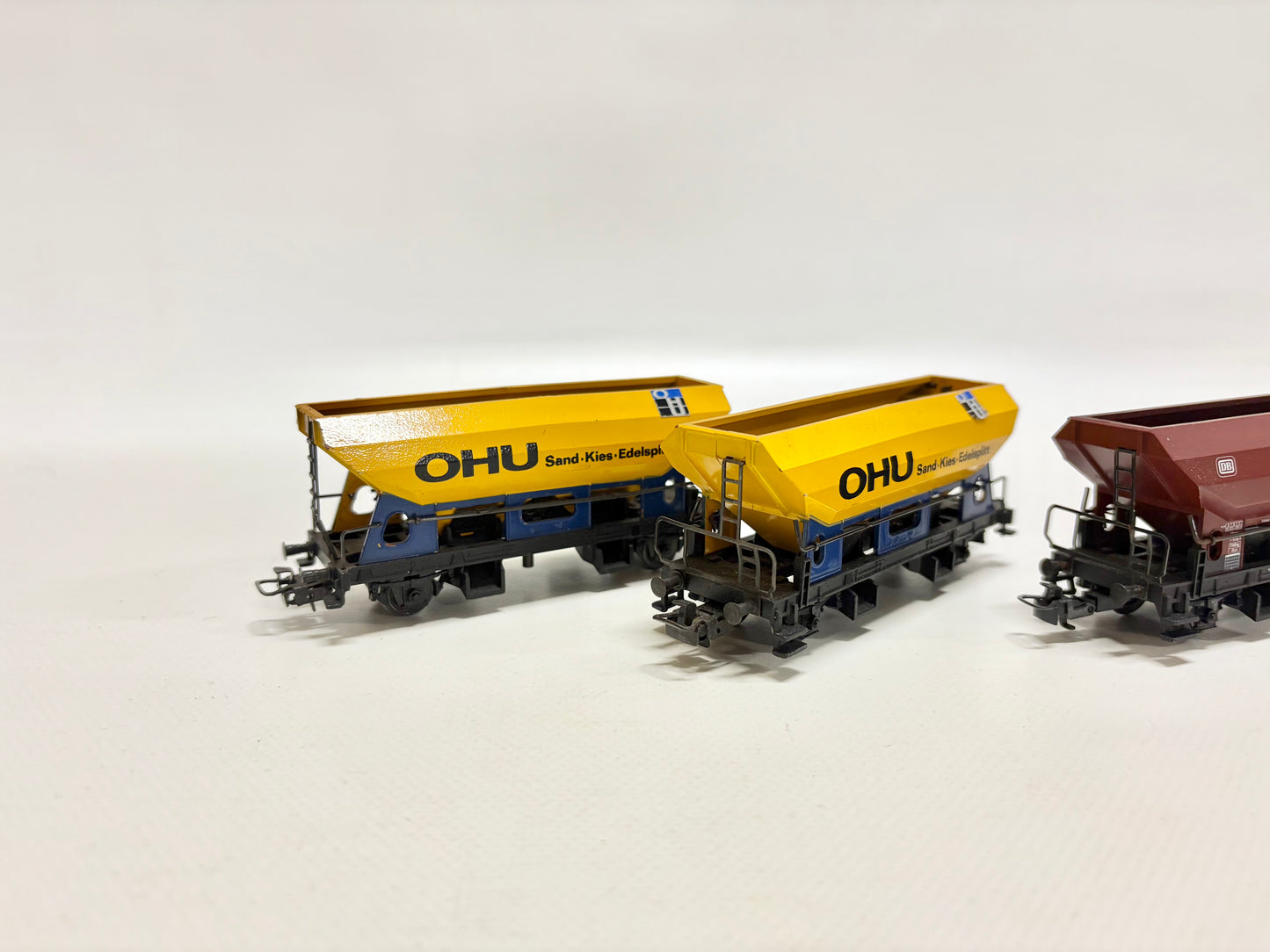 Märklin 4631 SoMo OHU Sand Kies Edelsplitt + Scharrer Sonderwagen Schotterwagen DB AC H0