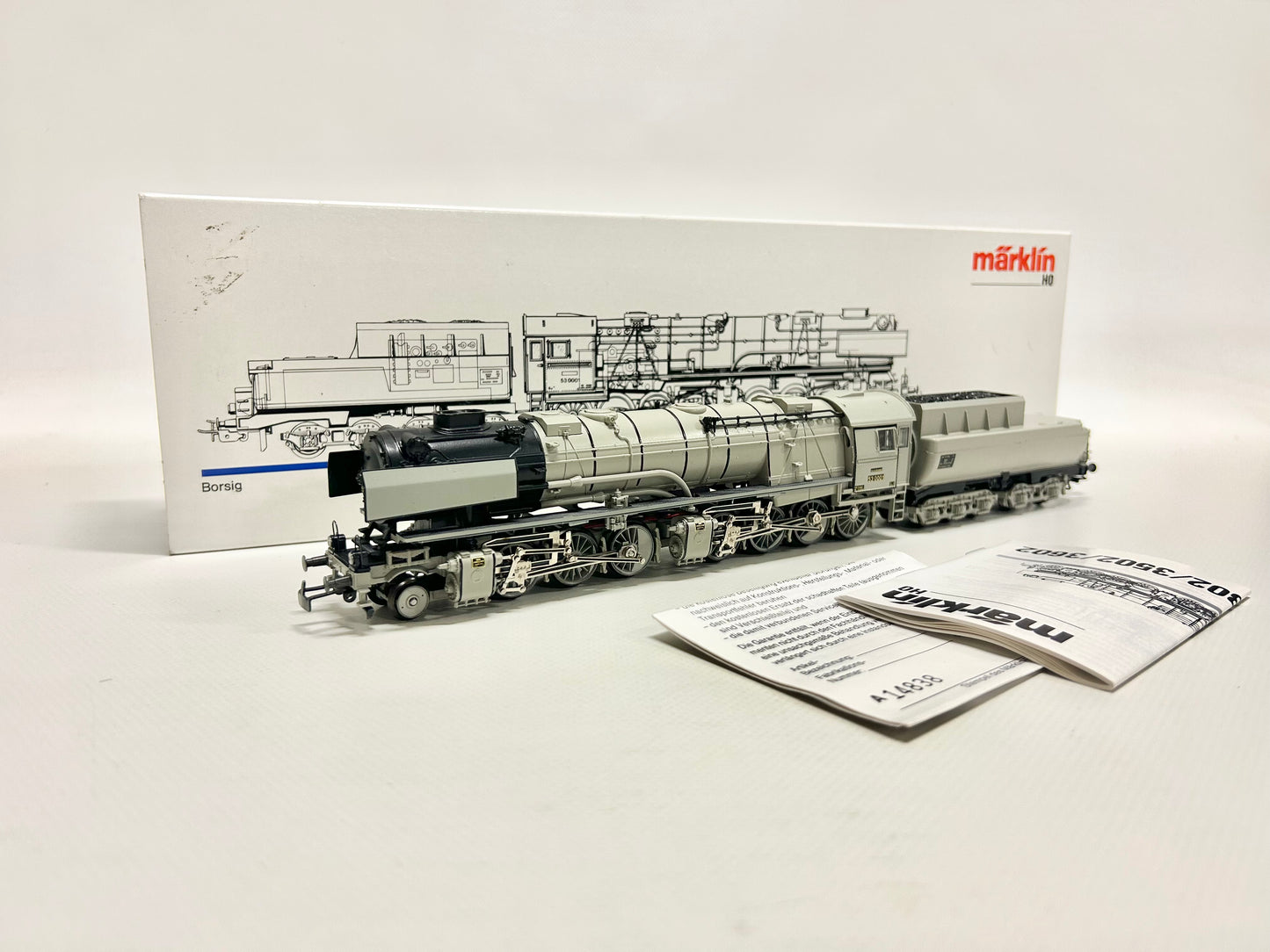 Märklin 3302 Dampflok Br 53 0001 Borsig DR AC H0