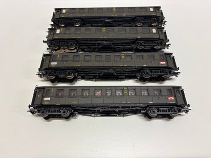 Roco 44533 4x Schnellzugwagen Personenwagen mit Innenbeleuchtung DRG AC H0