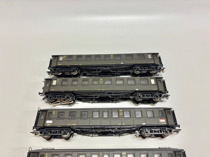 Roco 44533 4x Schnellzugwagen Personenwagen mit Innenbeleuchtung DRG AC H0