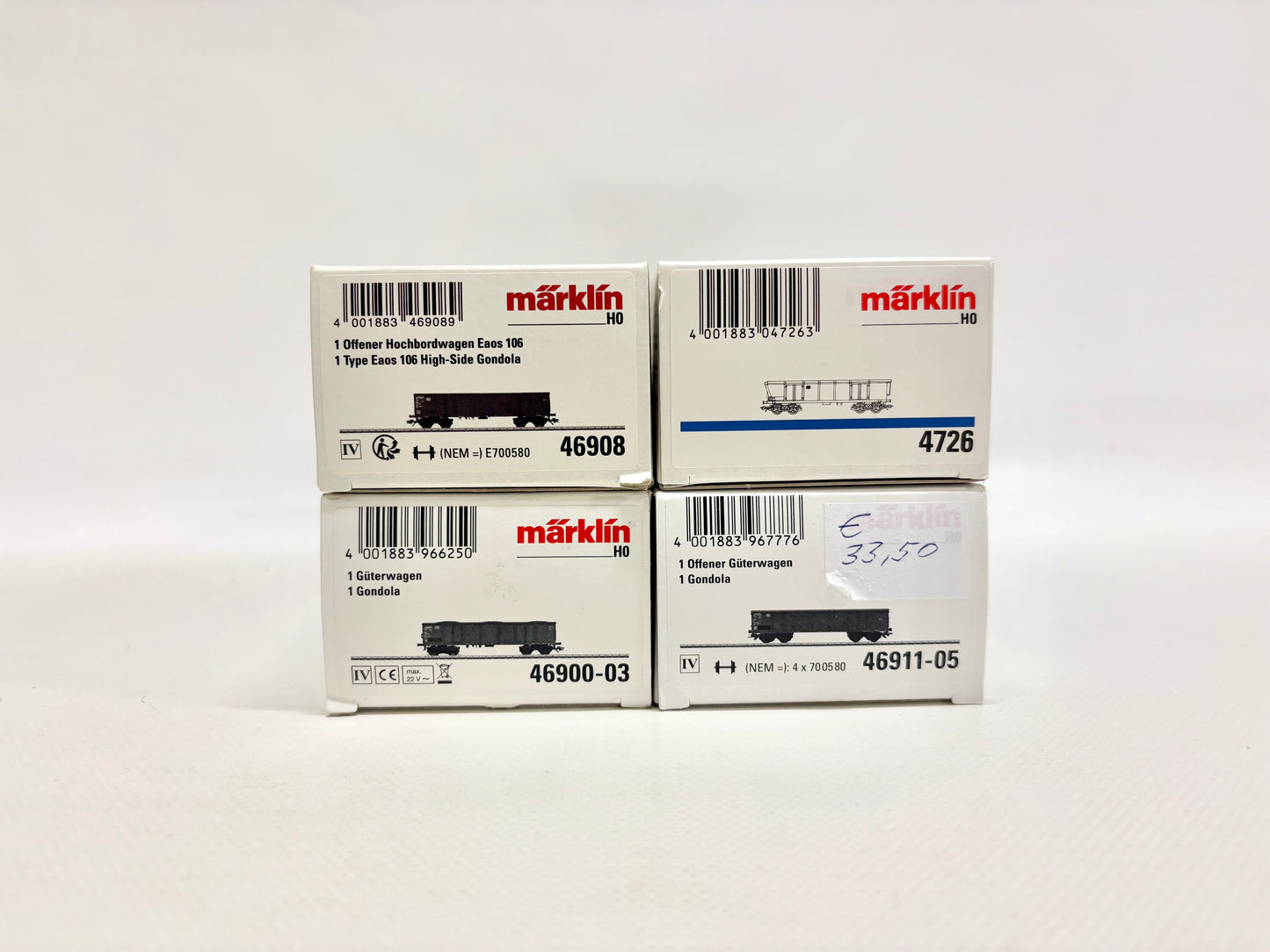Märklin 46908 46900 46911 4726 Offene Güterwagen DB AC H0