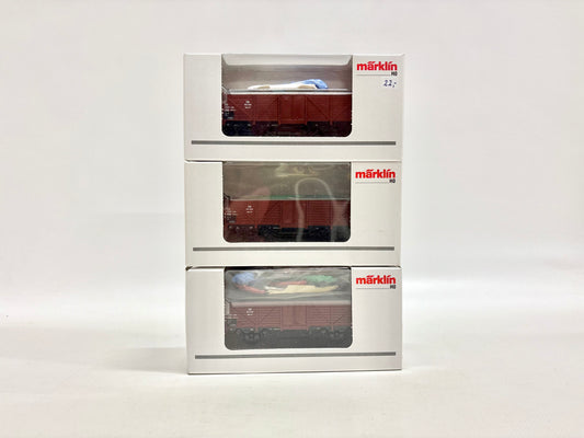 Märklin 3x 46035 Wagen-Set Güterwagen mit Schrottautos DB AC H0