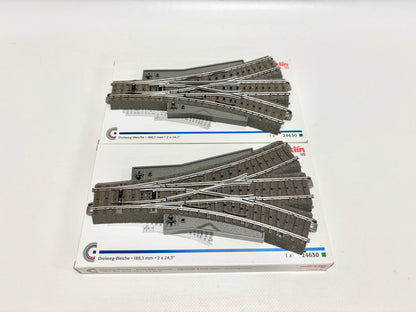 Märklin 24630 2x C-Gleis Dreiwegweiche AC H0