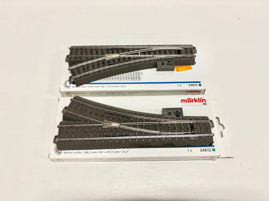 Märklin 24612 + 24611 C-Gleis Weichenpaar AC H0