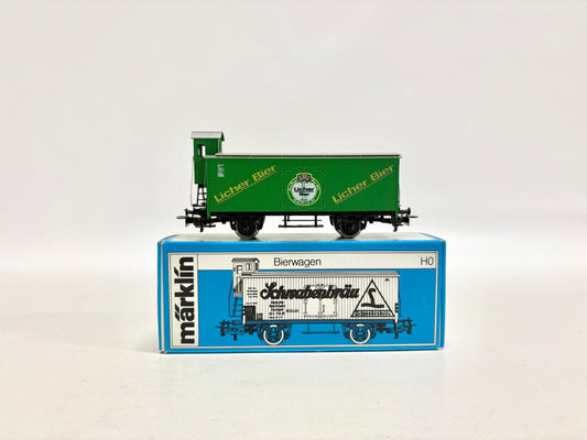Märklin 4680 Güterwagen gedeckt mit Bremserhaus "Licher Bier" DR AC H0