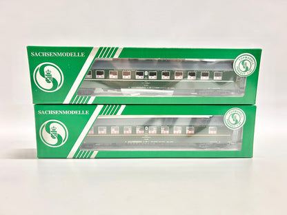 Sachsenmodelle 14329 & 14328/3 Schlafwagen der SZD Personenwagen H0