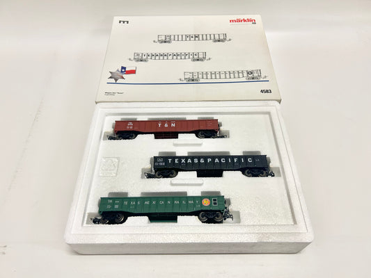 Märklin 4583 Wagen-Set Texas mit 3 Gondolas Güterwagen USA AC H0